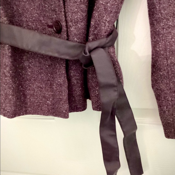 Petite Sophisticate Tweed Pants Suit W/ Leather Sash - Picture 10 of 16